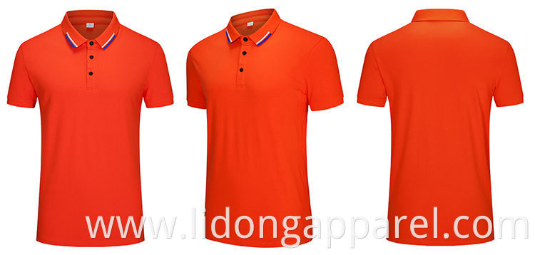 Custom Wholesale Men's Short Sleeve Sport Golf T-shirts Plain Orange Polo t shirt For Men